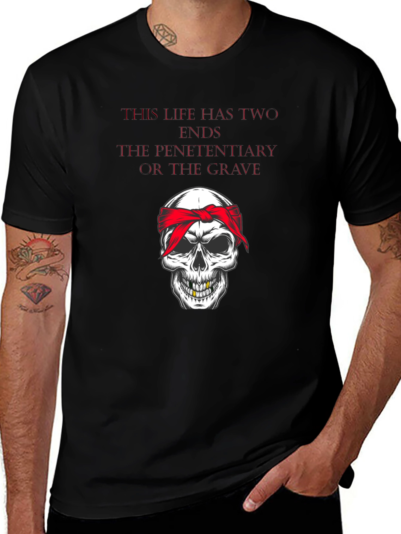 Skull Bandana Graphic T-Shirt