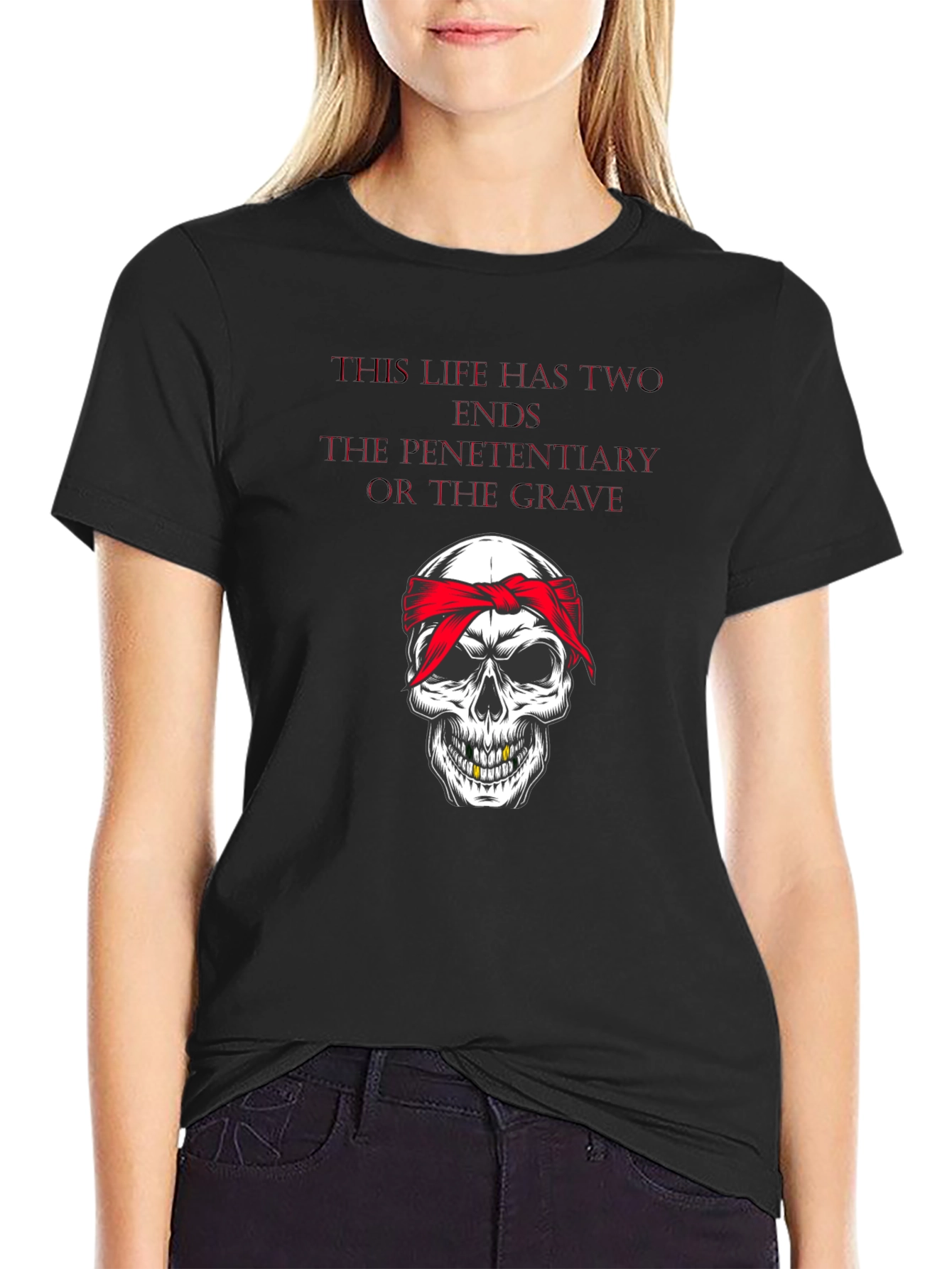 Skull Bandana Graphic T-Shirt