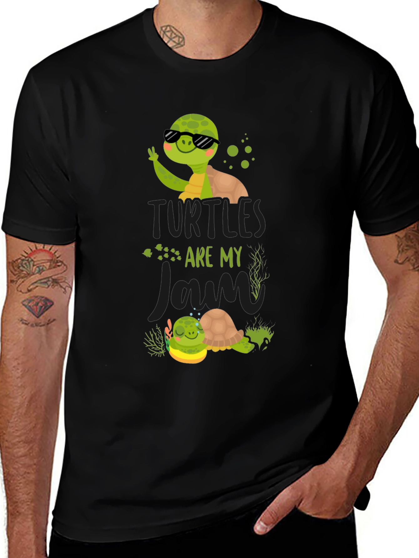 Turtles Are My Jam Black T-Shirt
