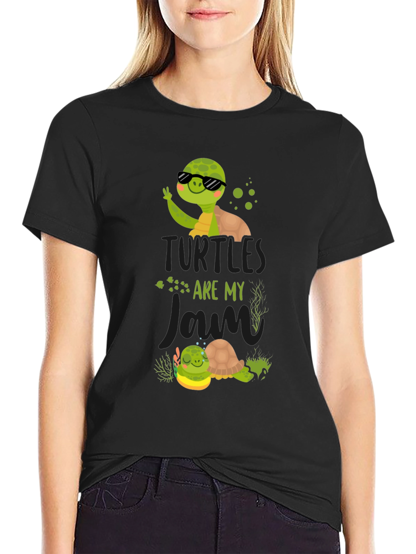 Turtles Are My Jam Black T-Shirt