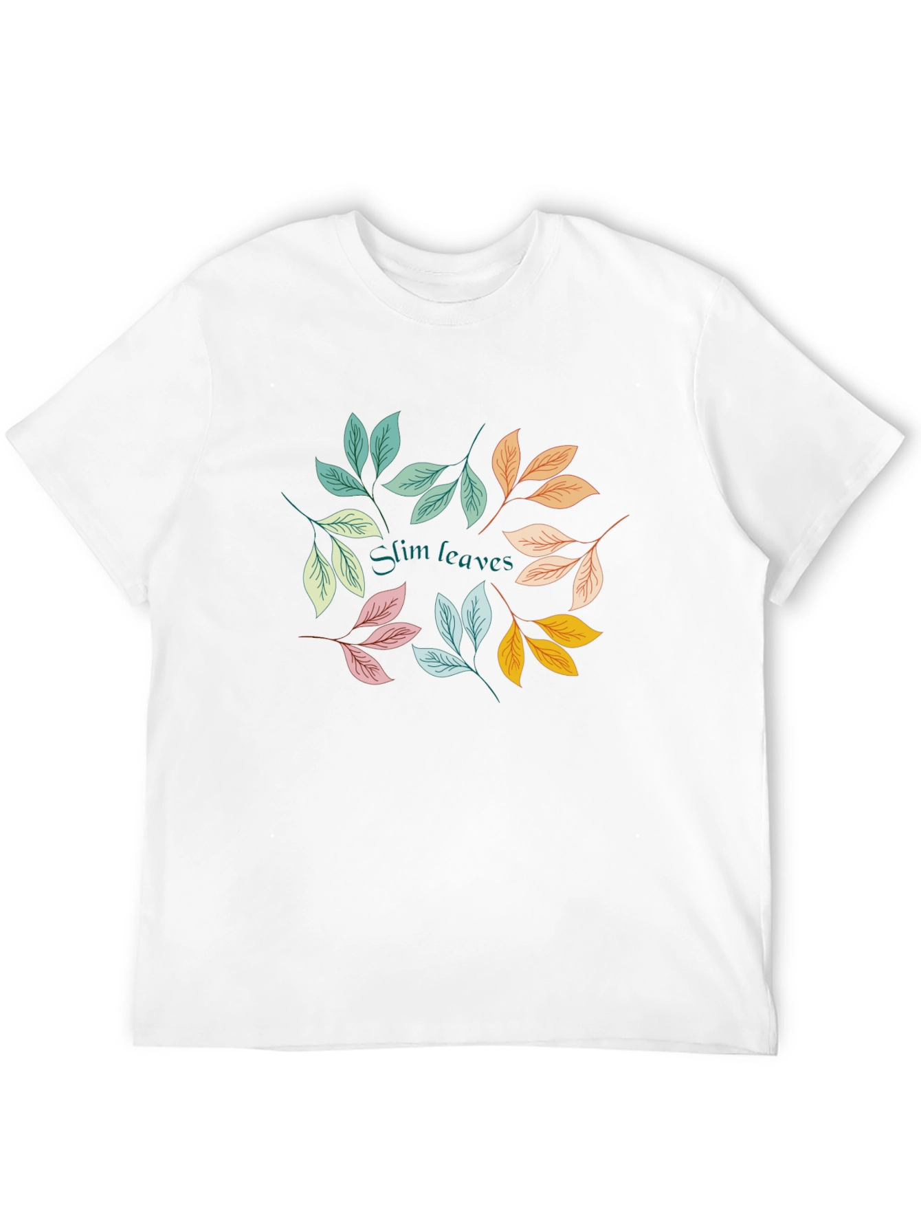 Slim Leaves Graphic Black T-Shirt