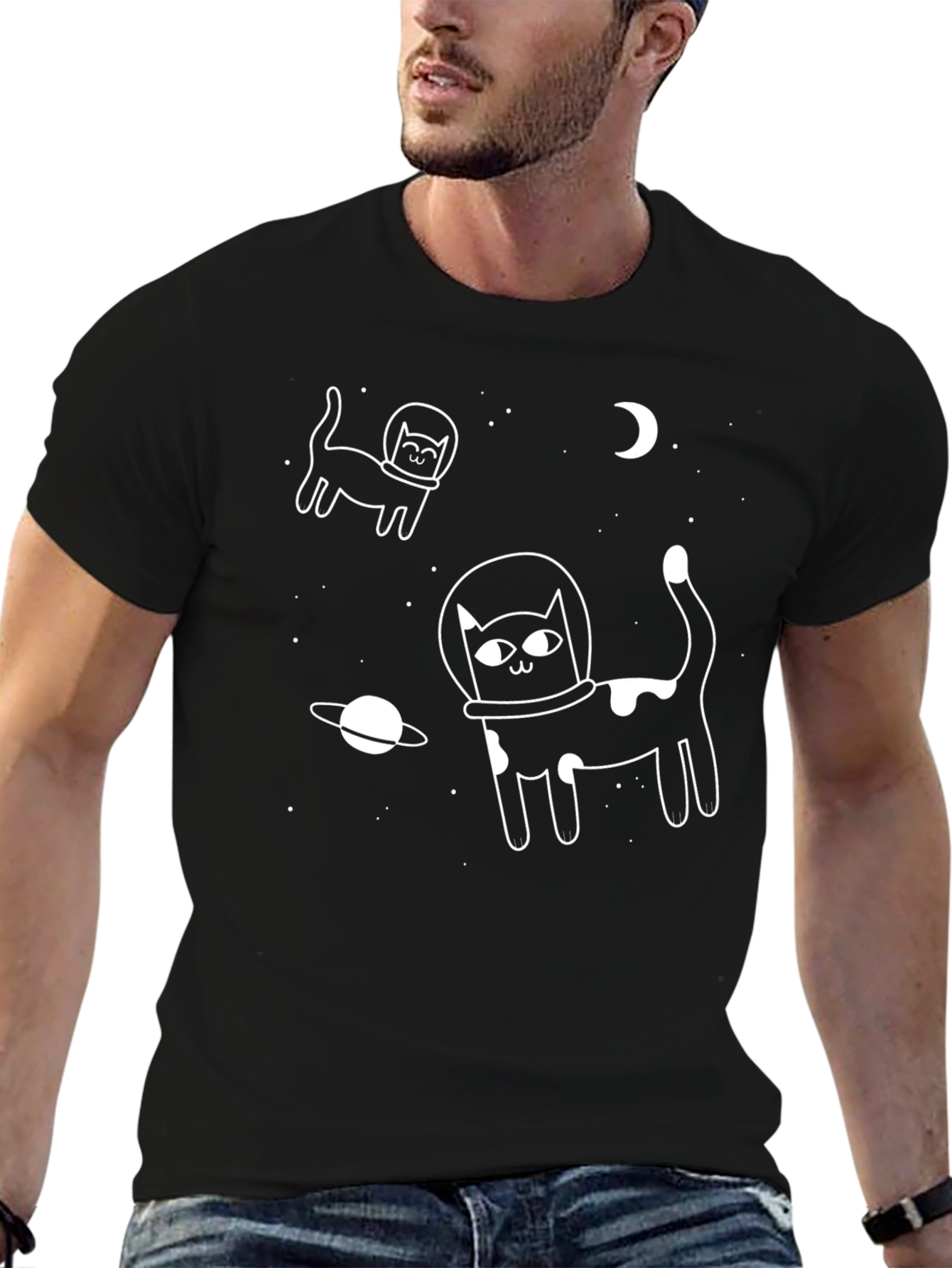 Space Cat T-Shirt - Galaxy Astronaut Kitten Tee