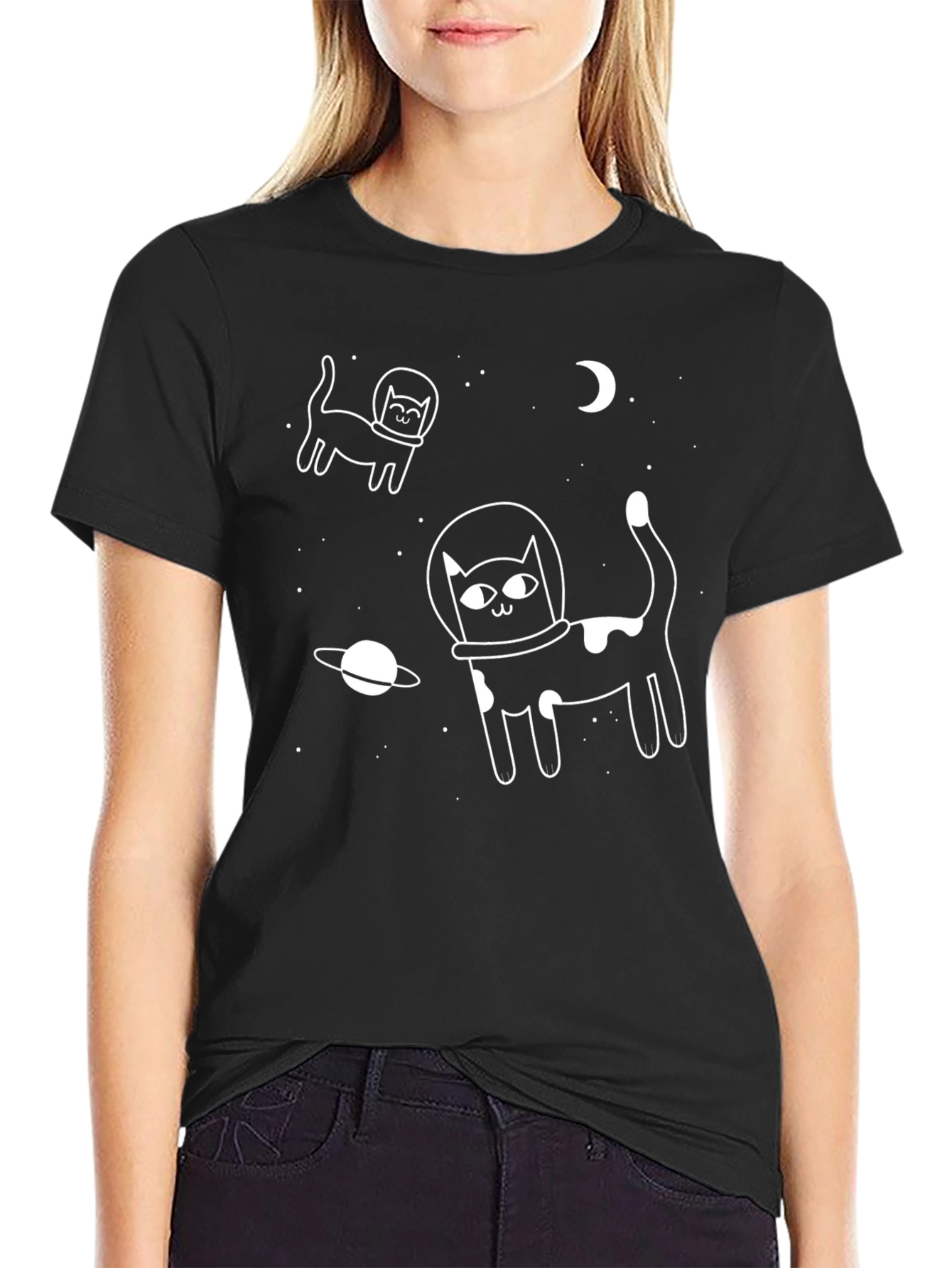 Space Cat T-Shirt - Galaxy Astronaut Kitten Tee