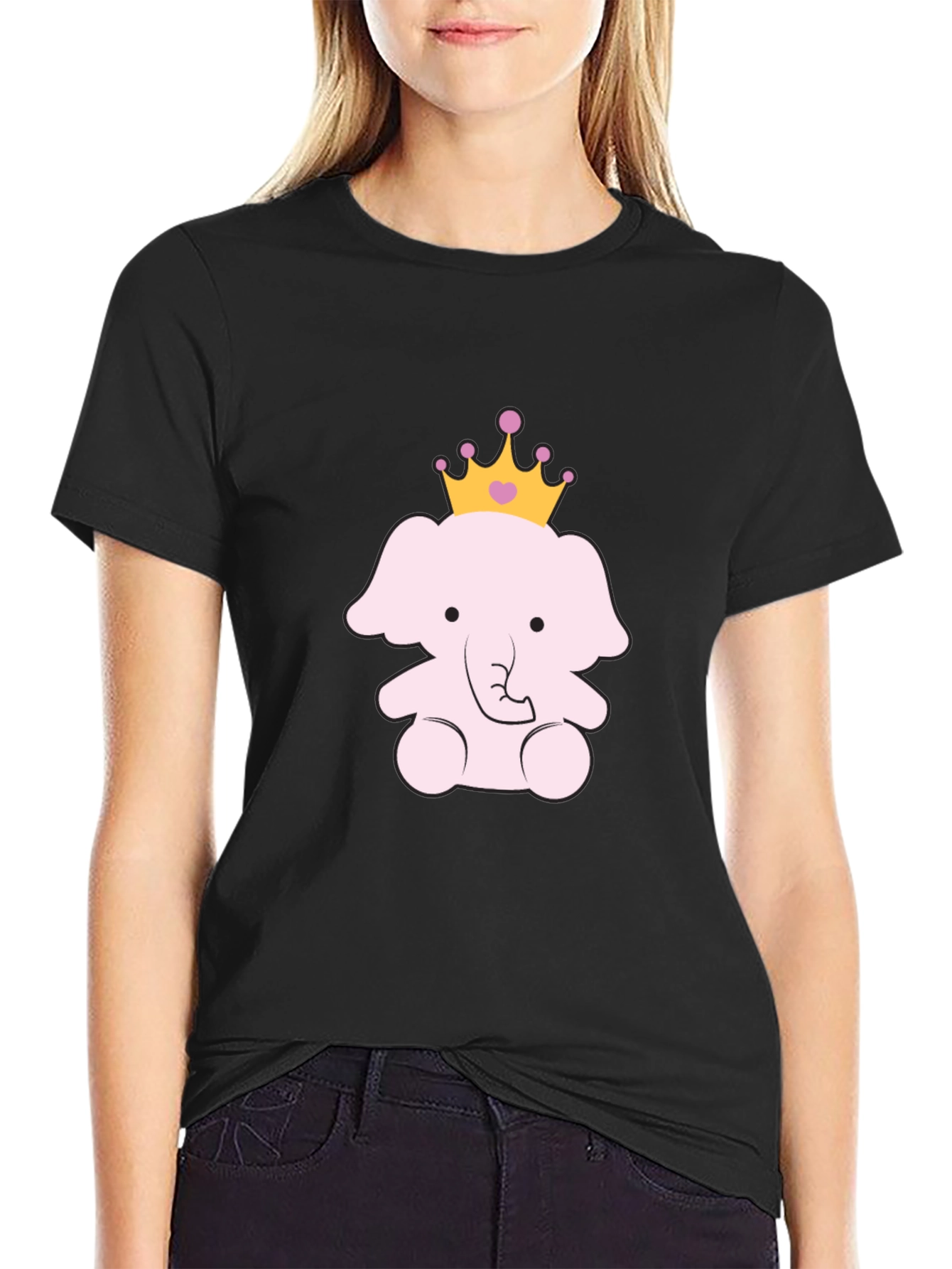 Cute Elephant Princess Graphic Tee