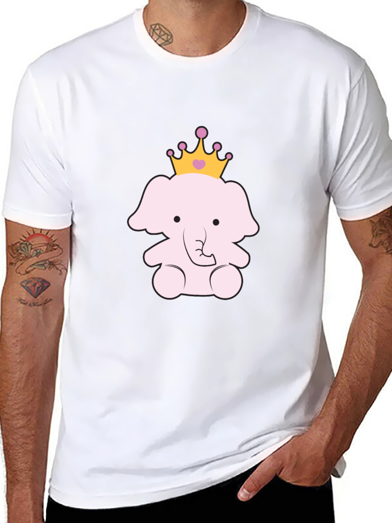 Cute Elephant Princess Graphic Tee