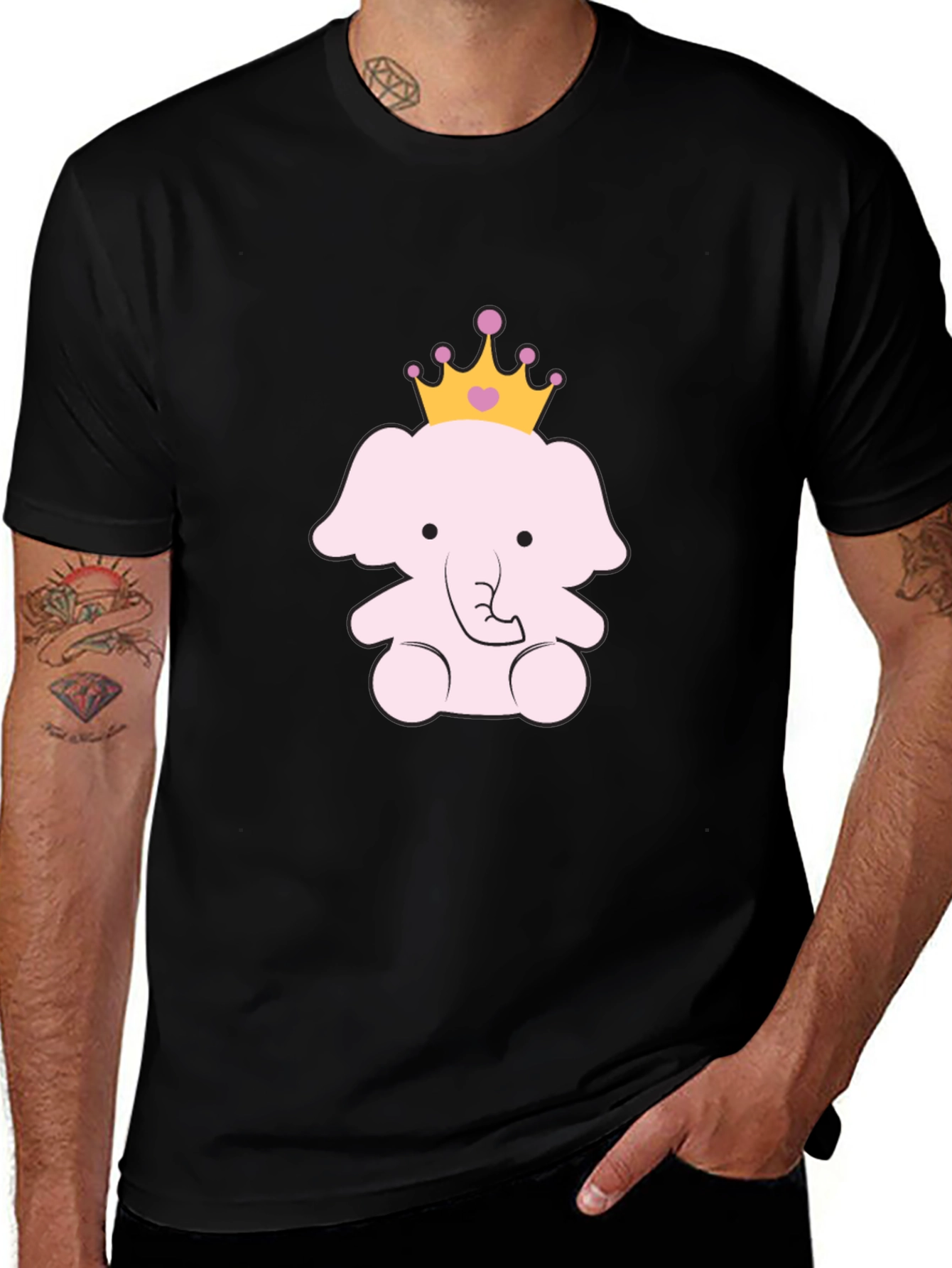 Cute Elephant Princess Graphic Tee