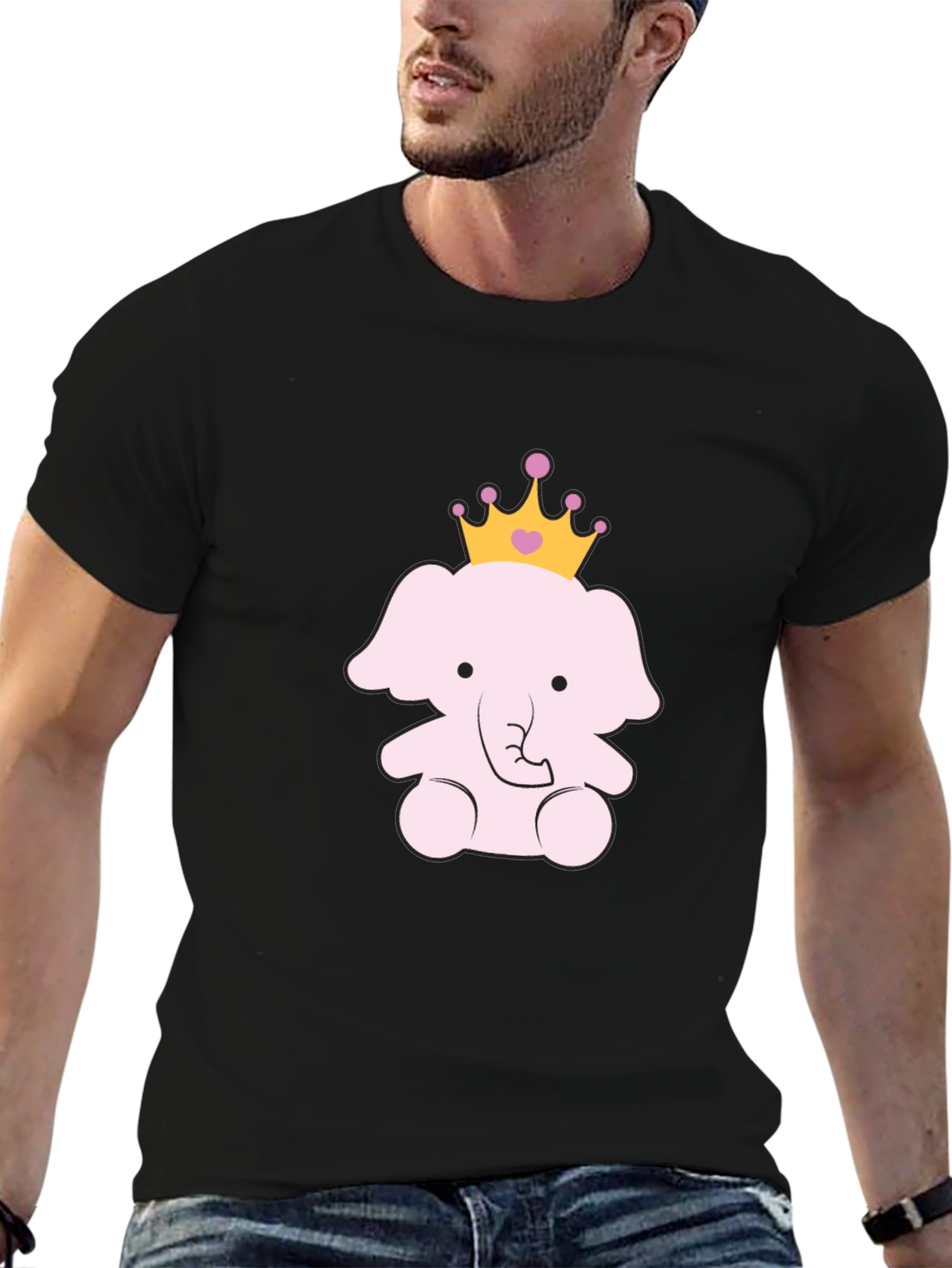 Cute Elephant Princess Graphic Tee