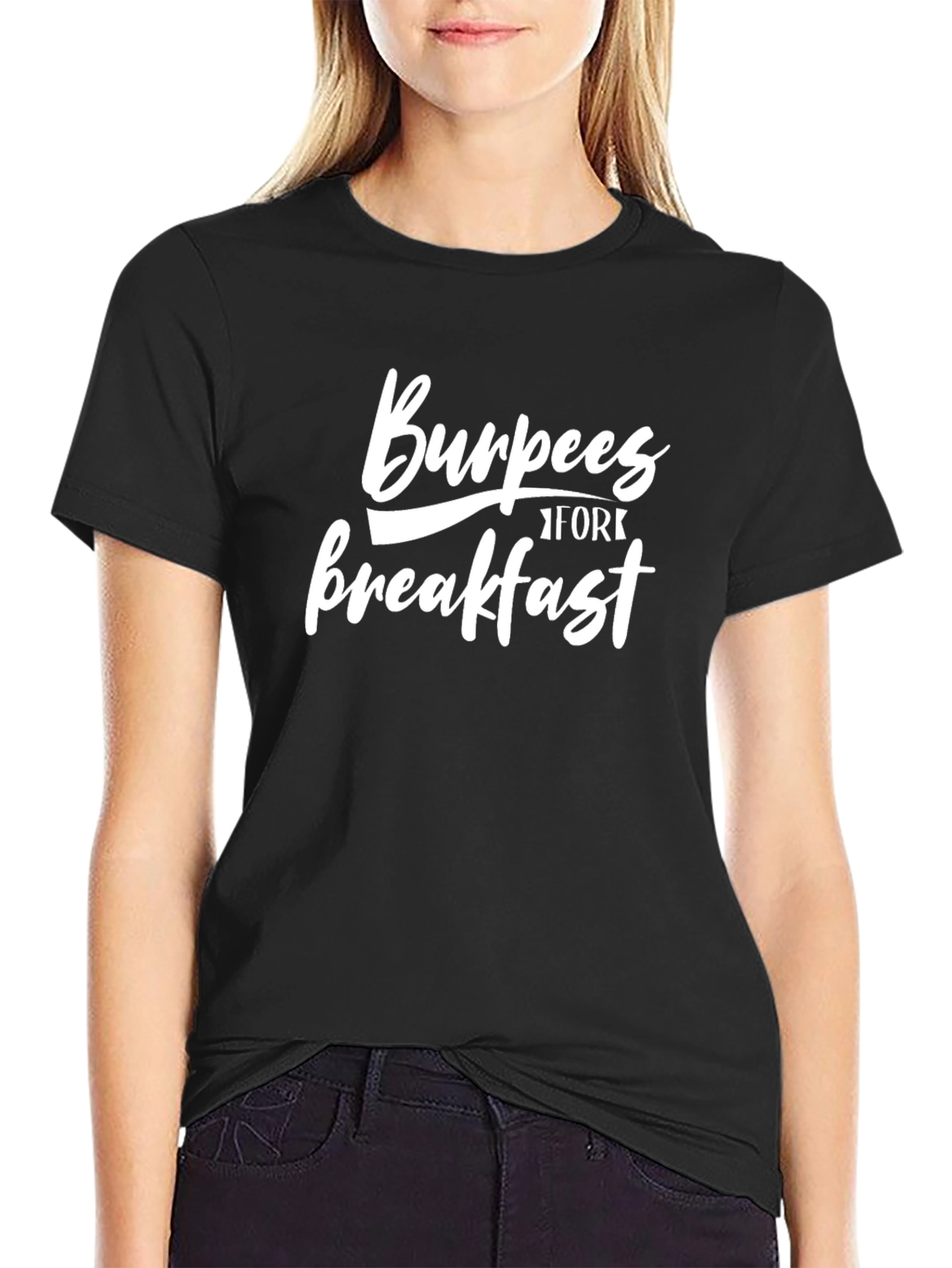 Burpees for Breakfast Graphic Tee - Black
