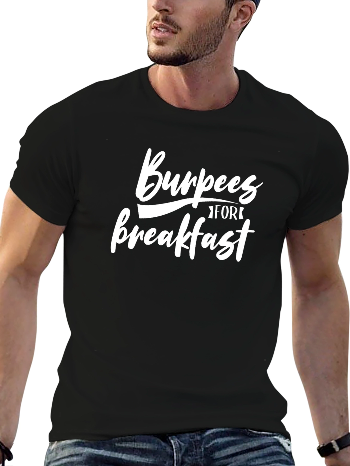 Burpees for Breakfast Graphic Tee - Black