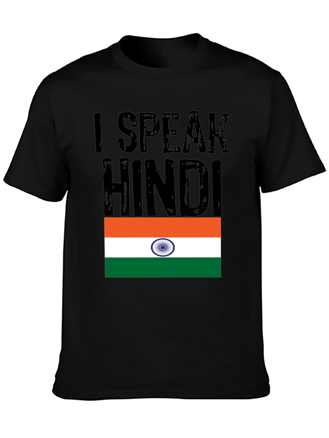 I Speak Hindi T-Shirt India Flag Graphic Tee