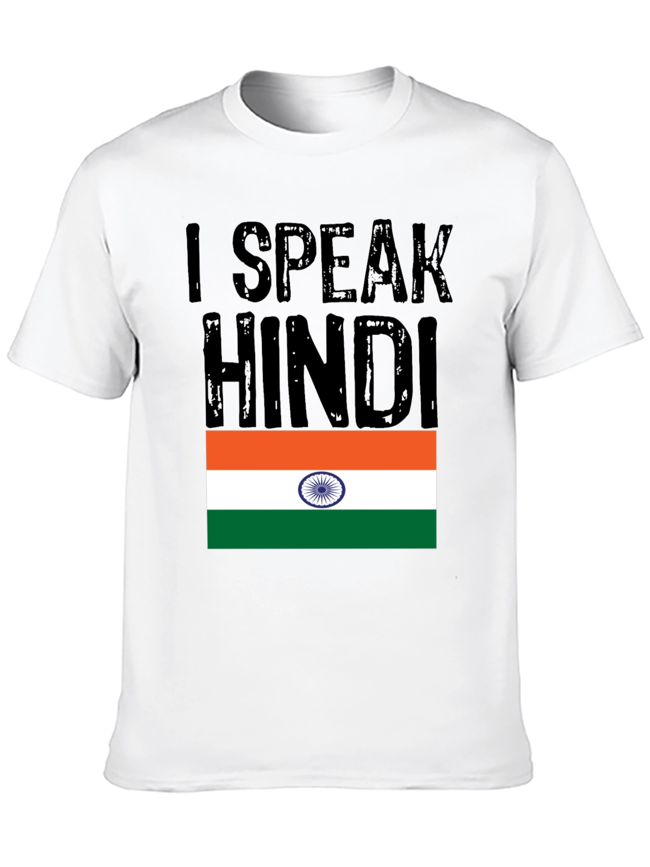I Speak Hindi T-Shirt India Flag Graphic Tee
