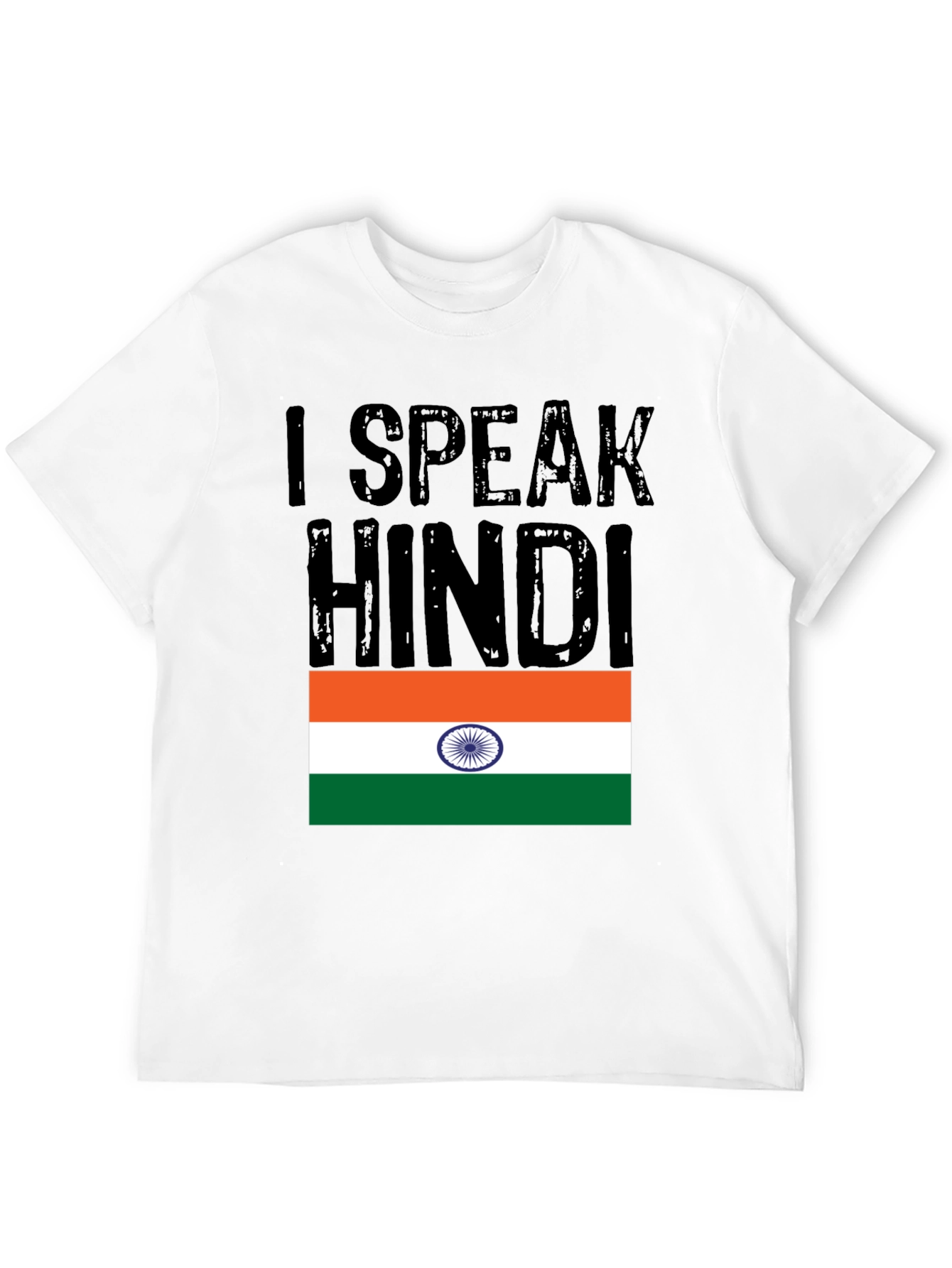 I Speak Hindi T-Shirt India Flag Graphic Tee
