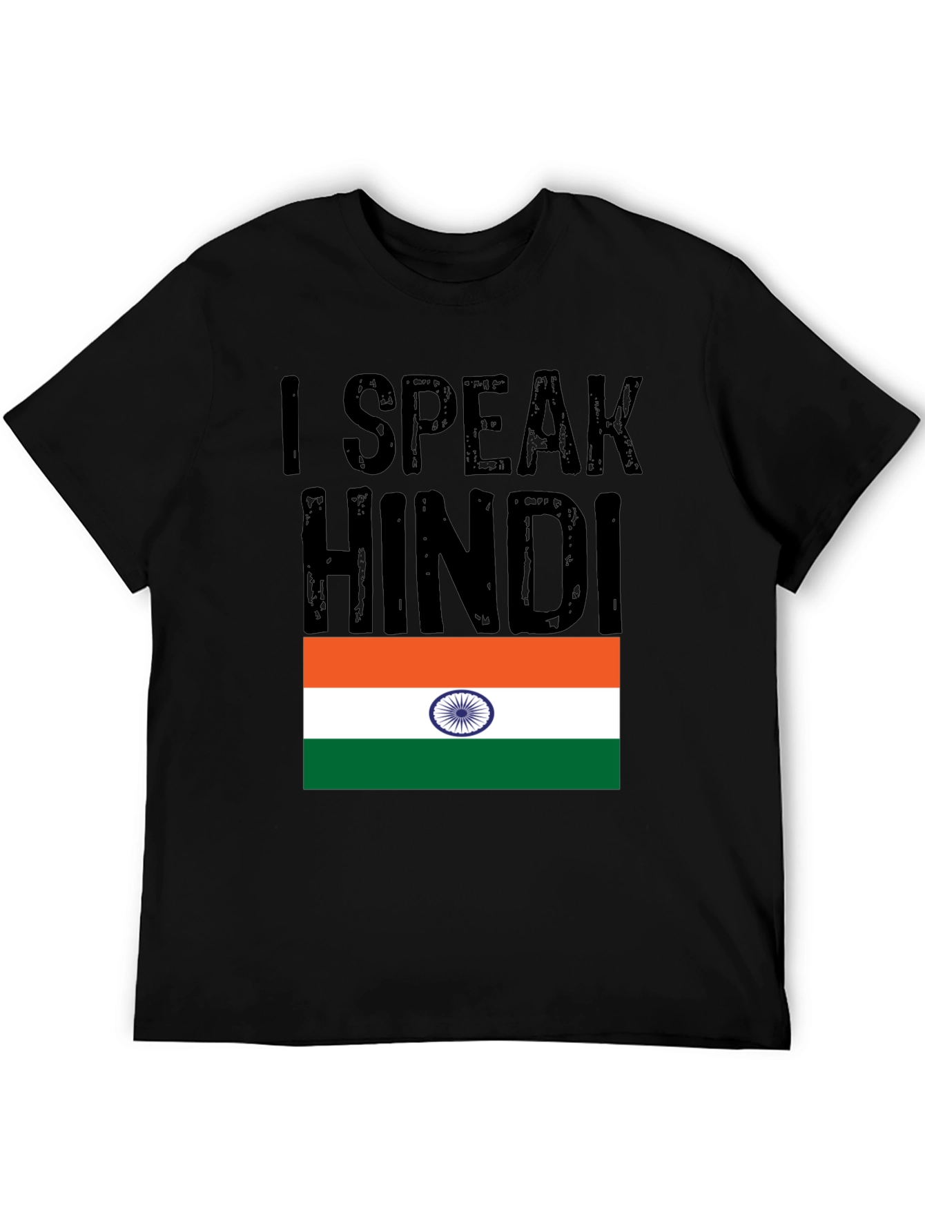 I Speak Hindi T-Shirt India Flag Graphic Tee