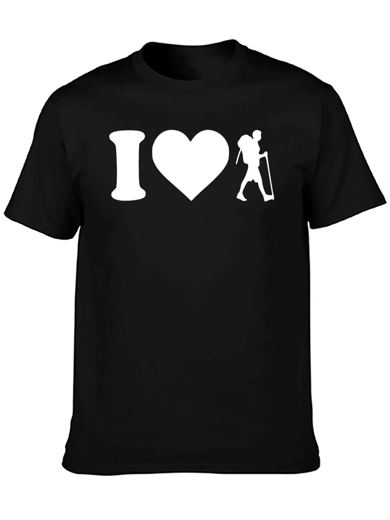 I Heart Hiking T-Shirt - Black Cotton Tee