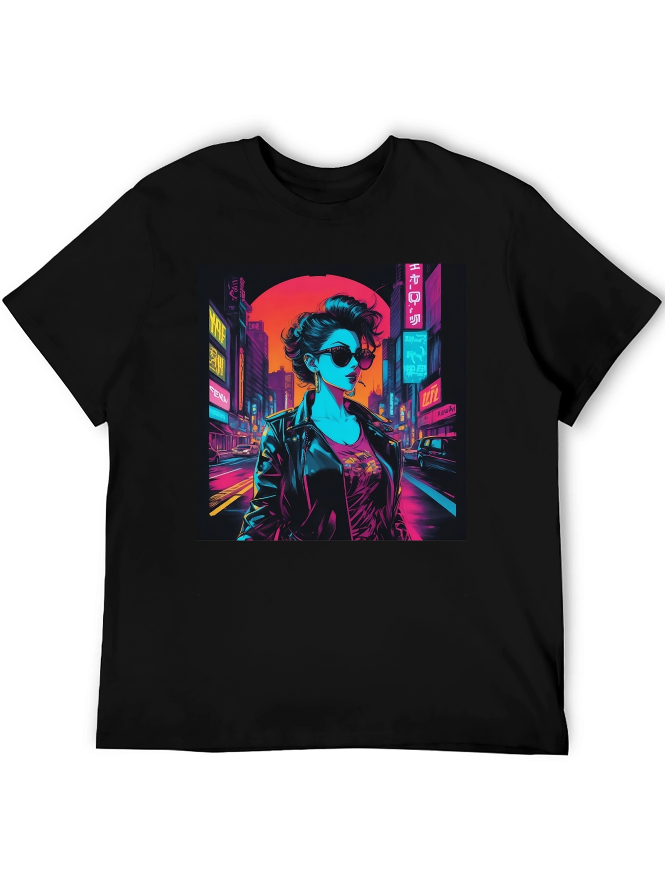 Cyberpunk Cityscape Graphic Tee