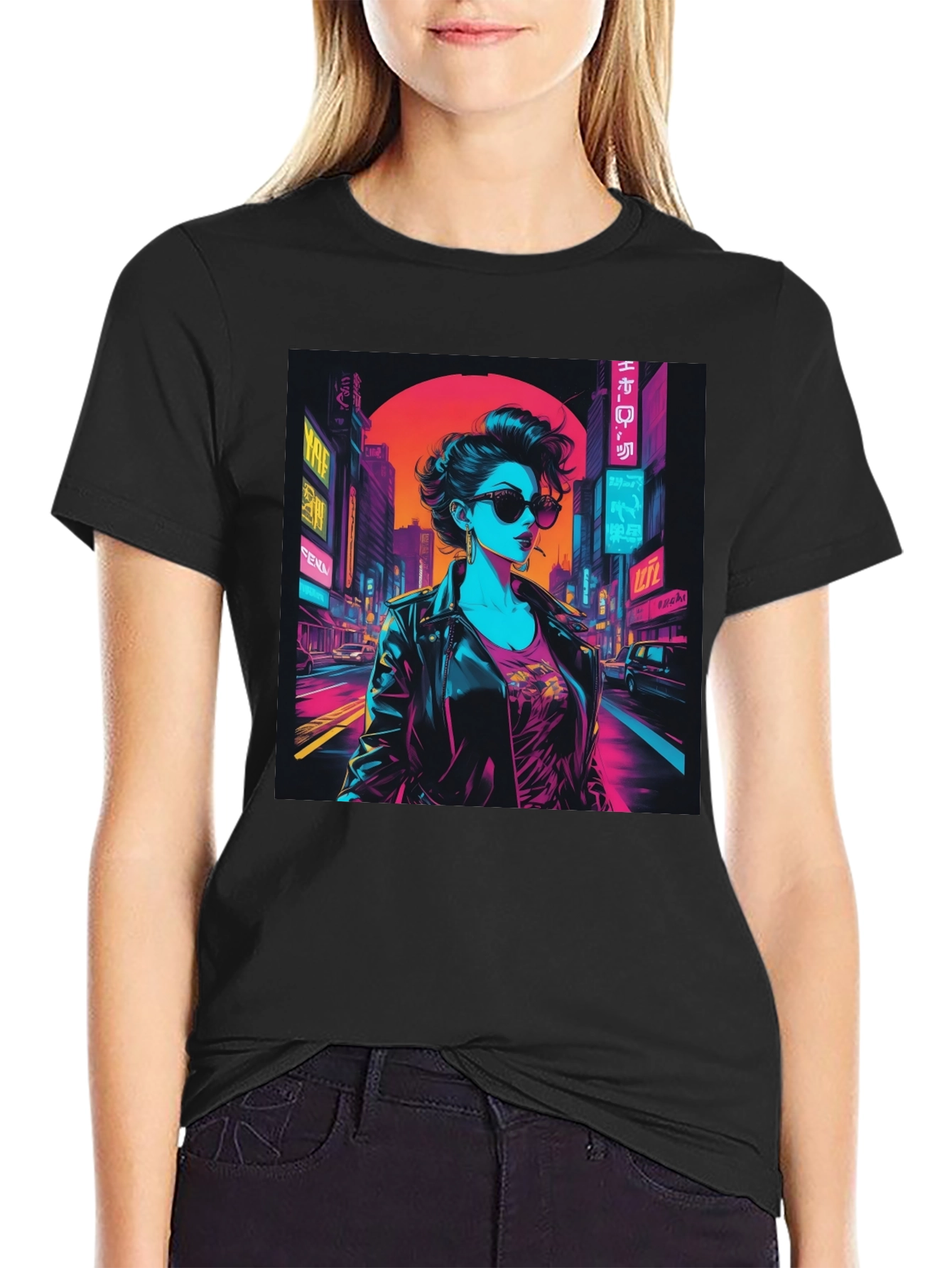 Cyberpunk Cityscape Graphic Tee