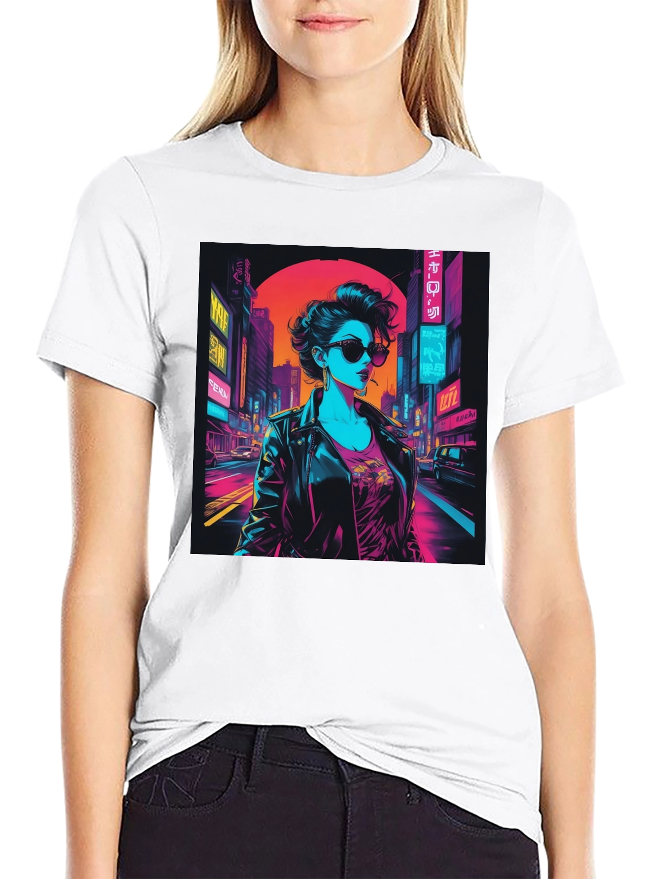 Cyberpunk Cityscape Graphic Tee