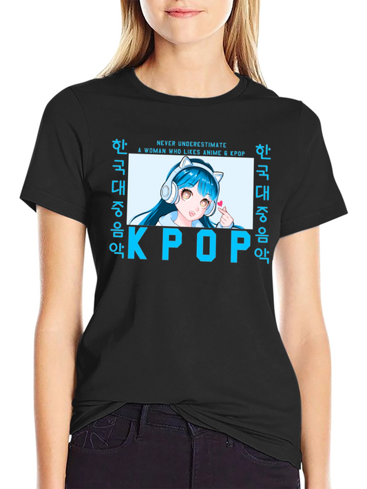 Anime Kpop Lover T-Shirt - Never Underestimate Korean Pop Tee