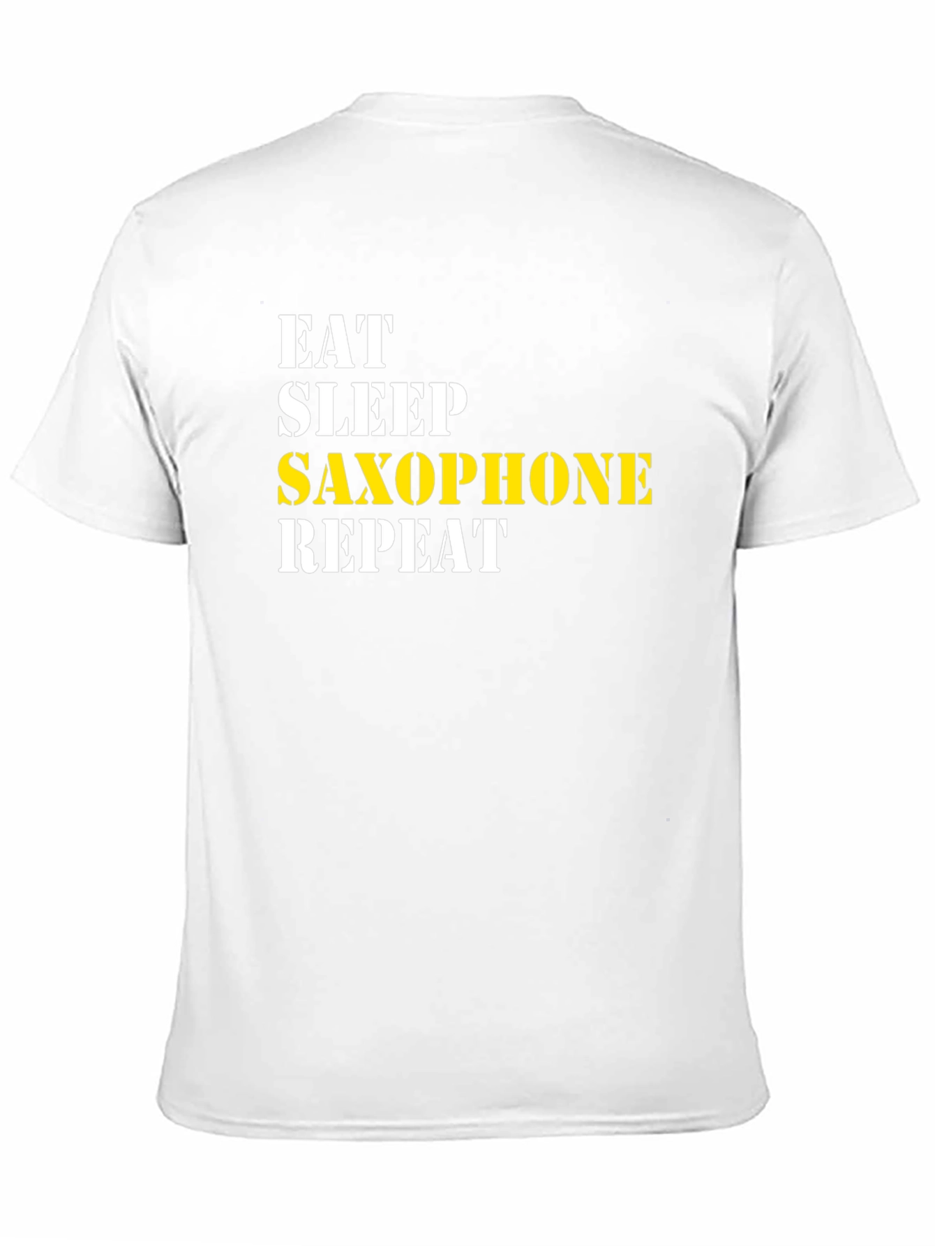 Eat Sleep Saxophone Repeat Black Graphic T-Shirt