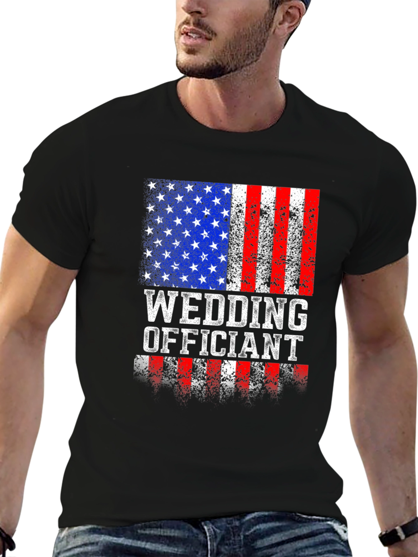Wedding Officiant Patriotic USA Flag T-Shirt