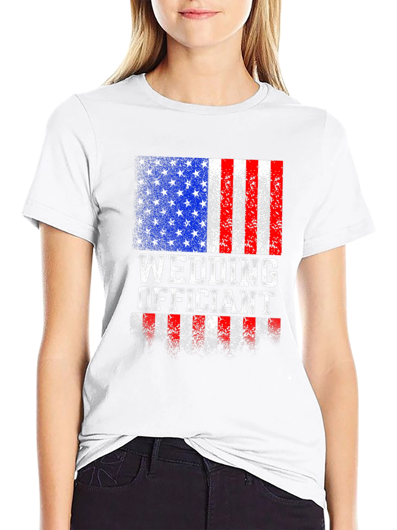 Wedding Officiant Patriotic USA Flag T-Shirt