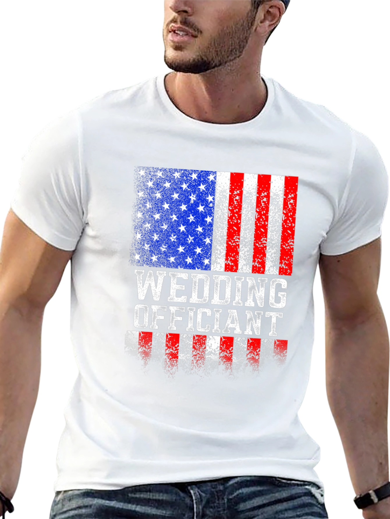 Wedding Officiant Patriotic USA Flag T-Shirt