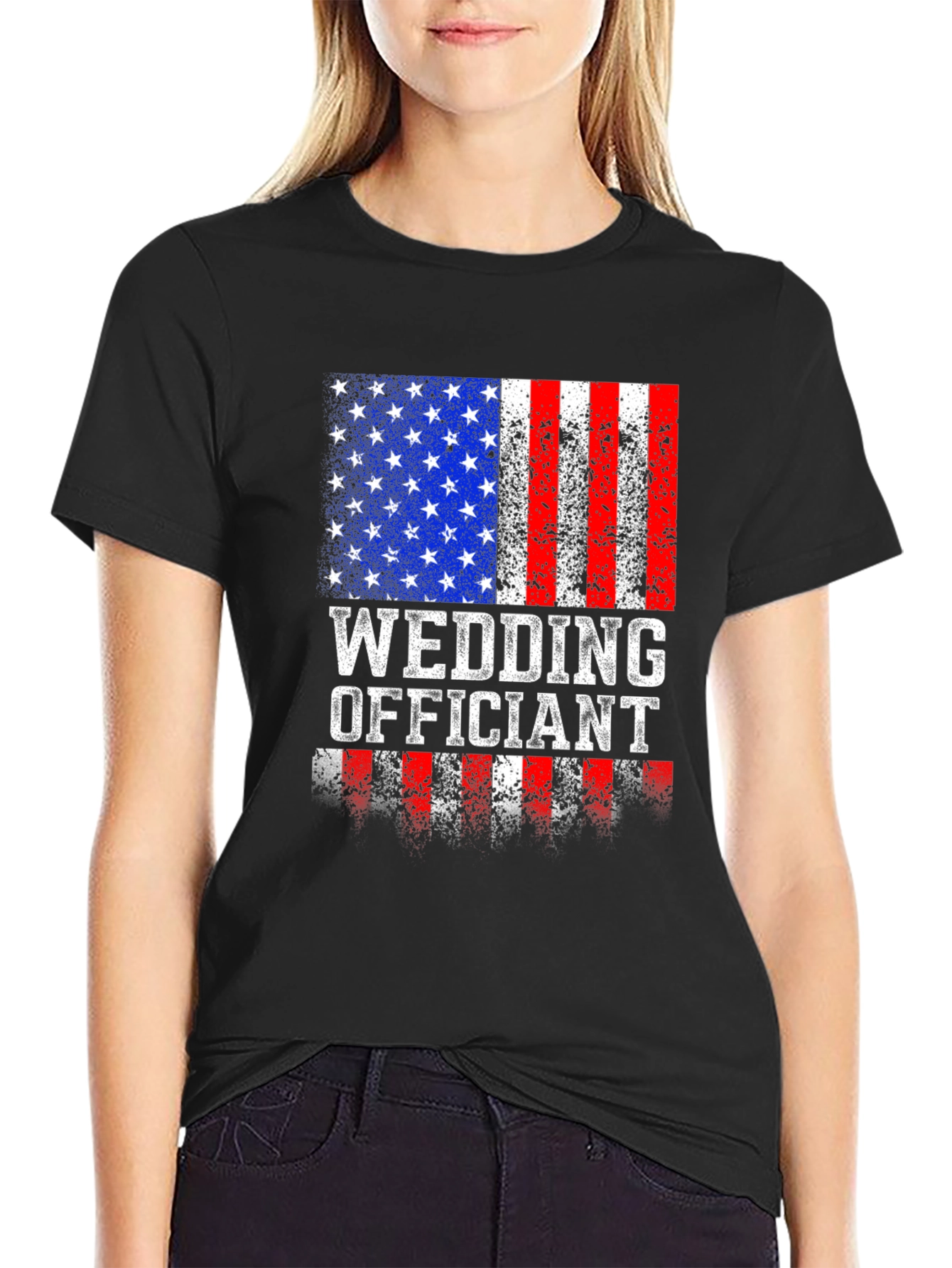Wedding Officiant Patriotic USA Flag T-Shirt