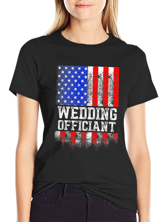 Wedding Officiant Patriotic USA Flag T-Shirt