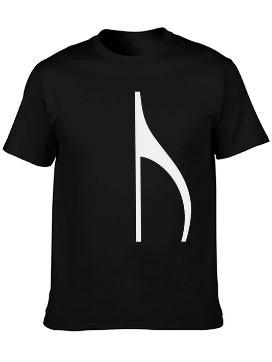 Minimalist Half Note Music Symbol Black T-Shirt