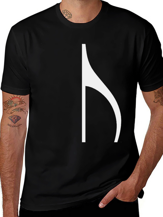 Minimalist Half Note Music Symbol Black T-Shirt