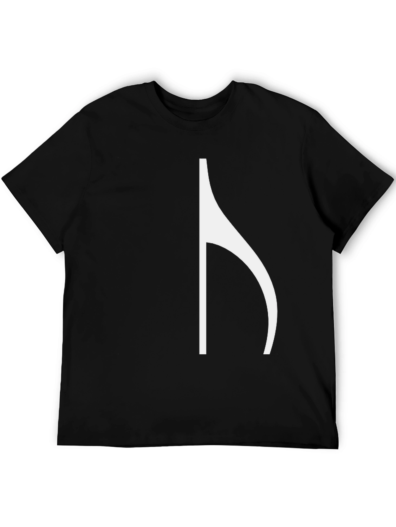 Minimalist Half Note Music Symbol Black T-Shirt