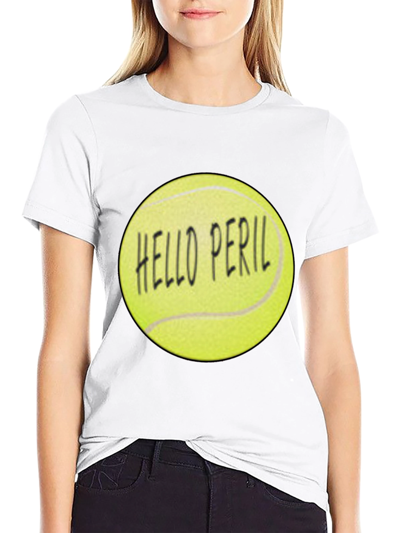 Hello Peril Tennis Ball Graphic T-Shirt