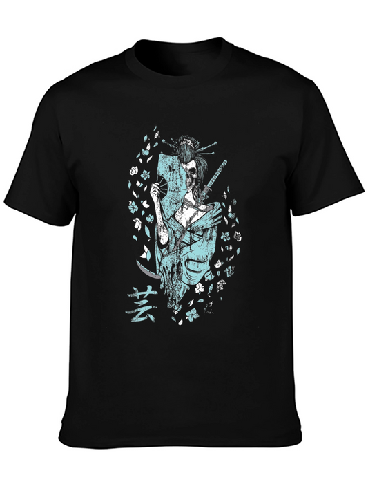Geisha Skull Graphic Tee - Unique Edgy Design