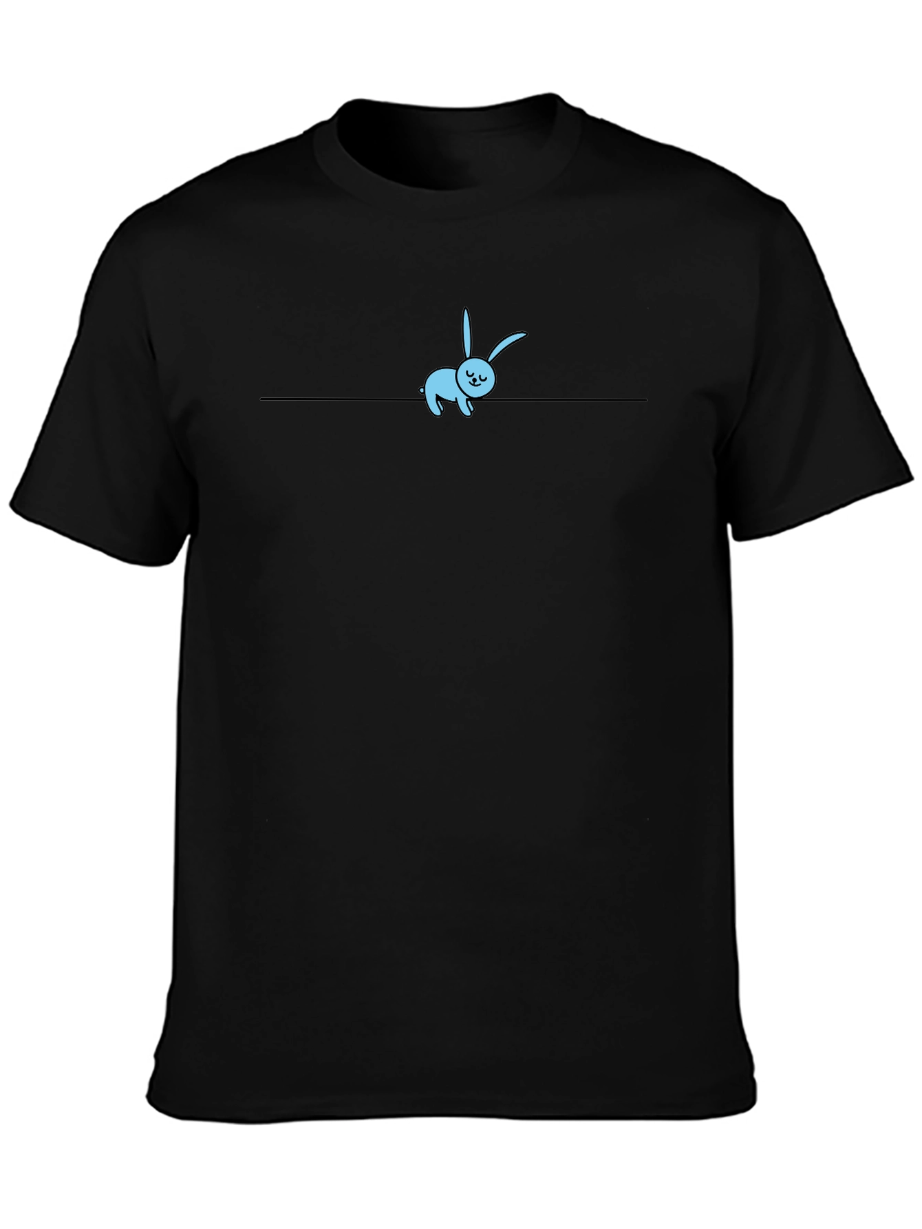 Cute Sleeping Bunny T-Shirt - Black