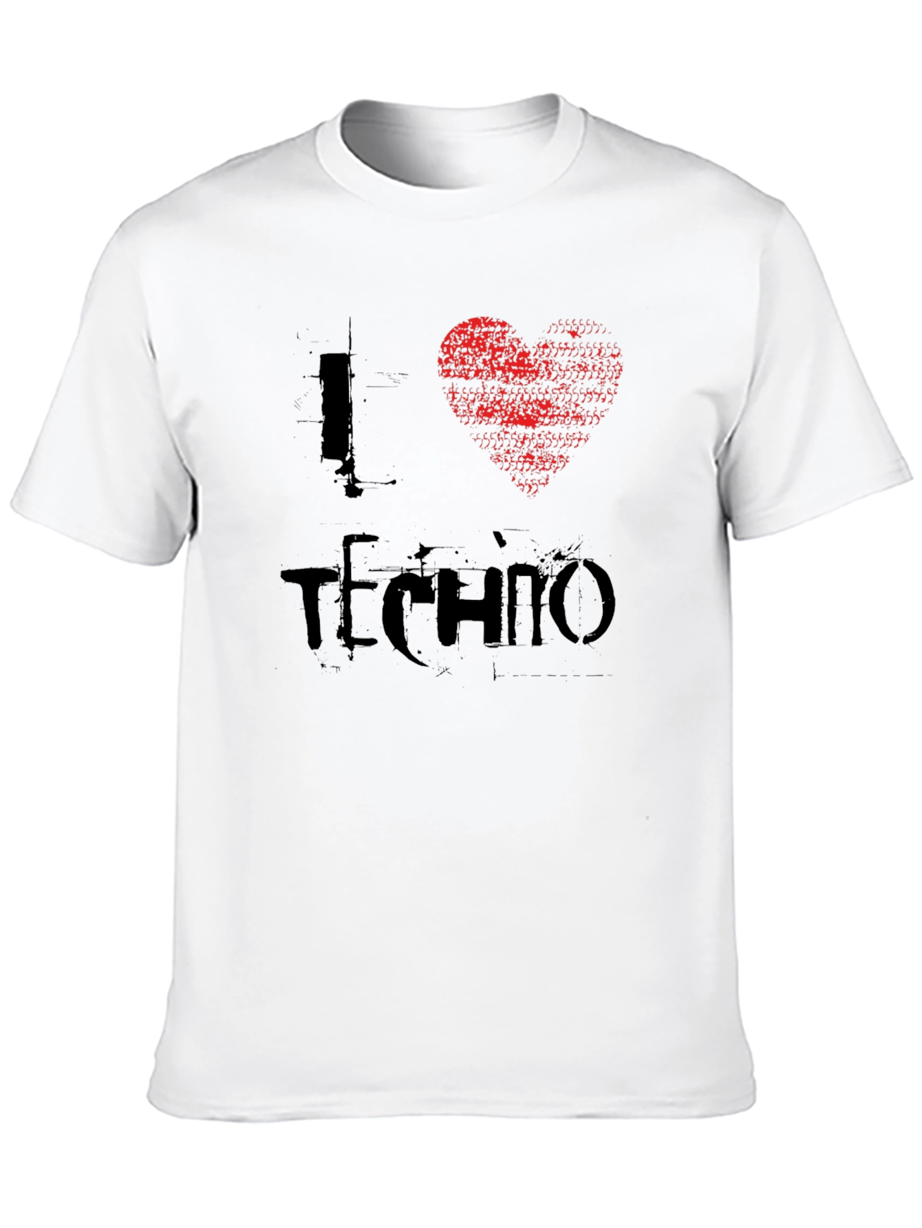 I Heart Techno T-Shirt - Distressed Graphic Tee