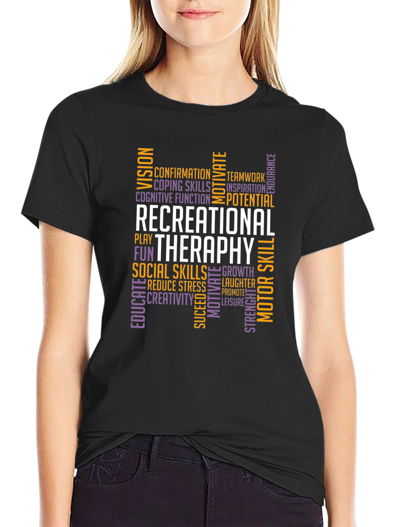 Recreational Therapy Word Art T-Shirt