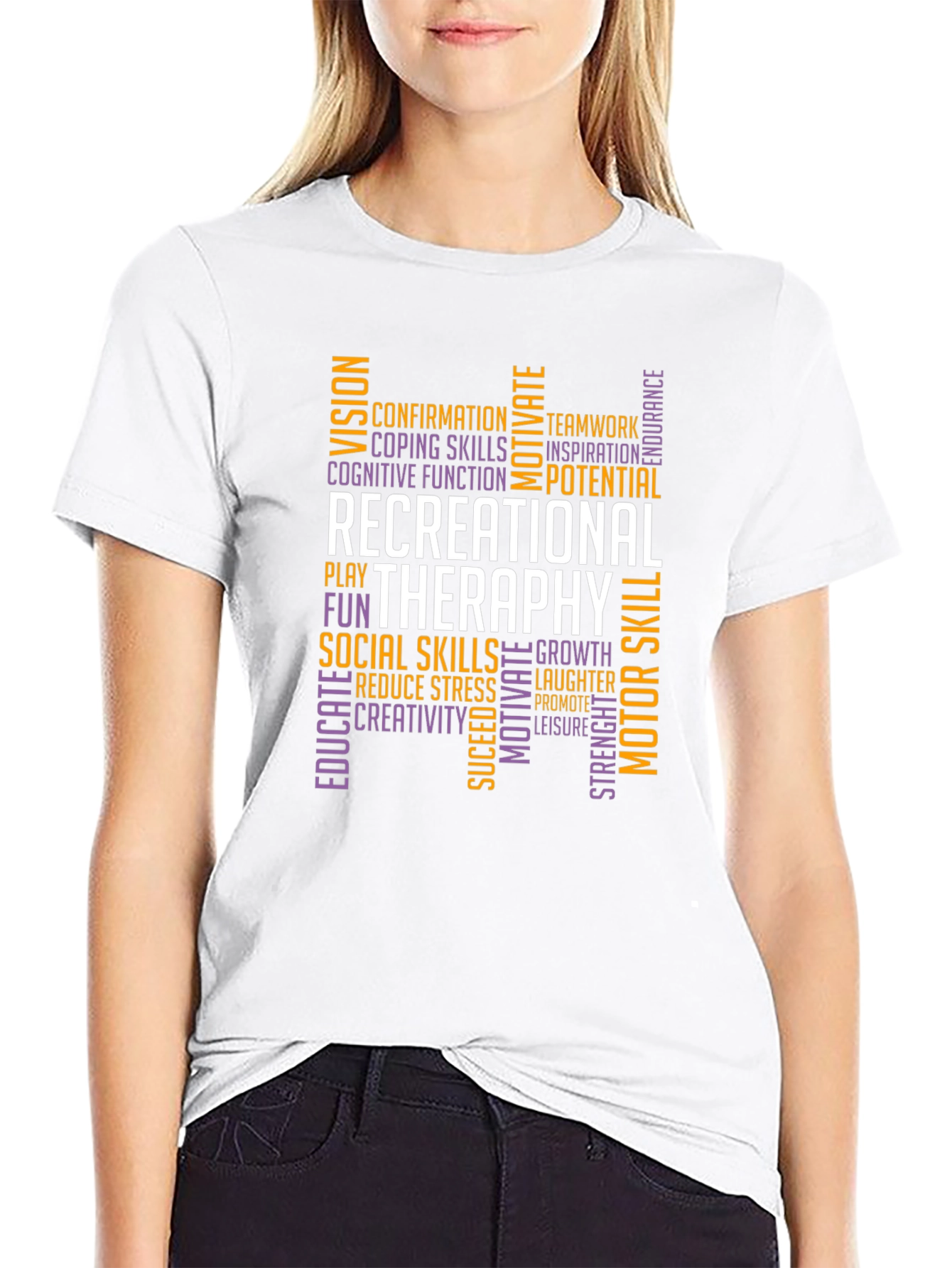 Recreational Therapy Word Art T-Shirt