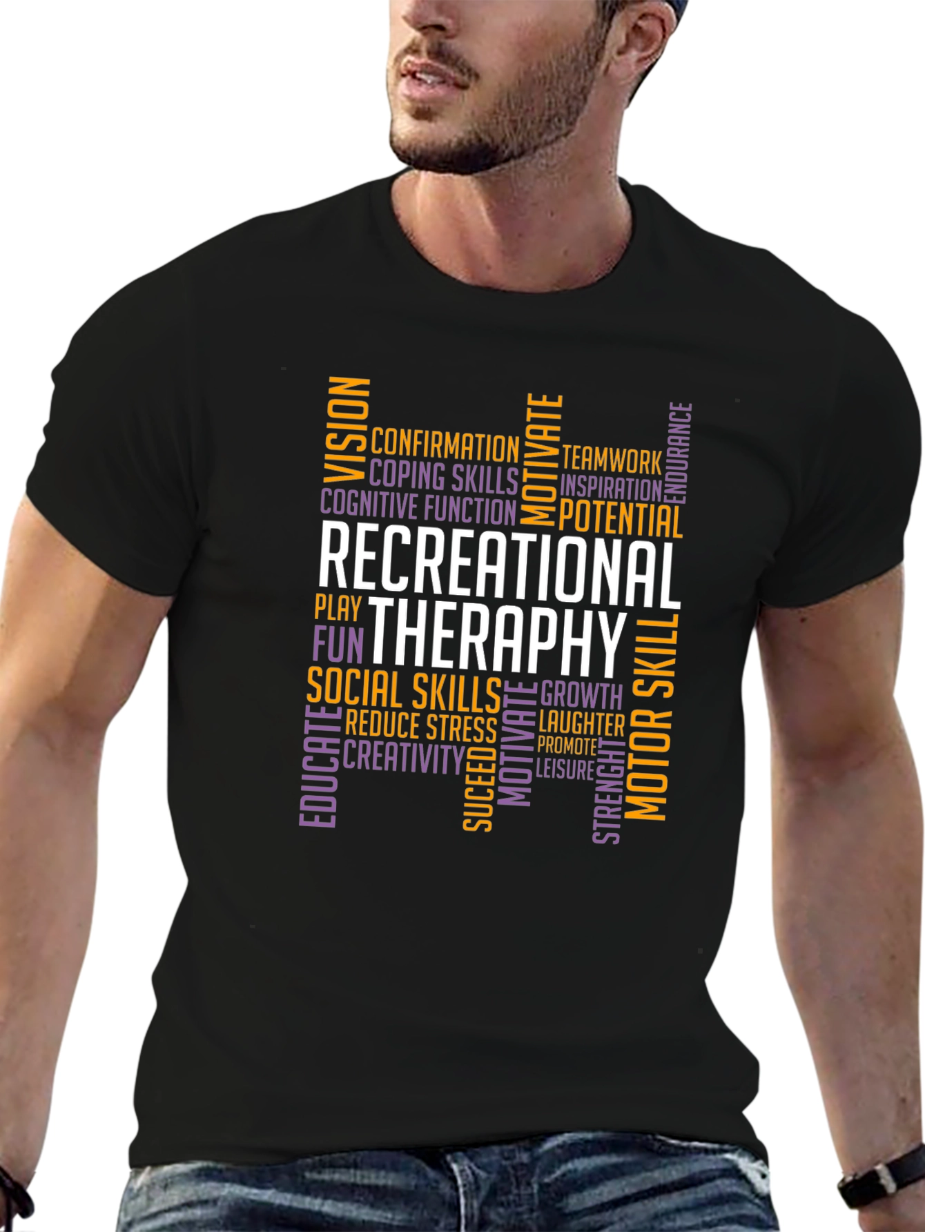 Recreational Therapy Word Art T-Shirt