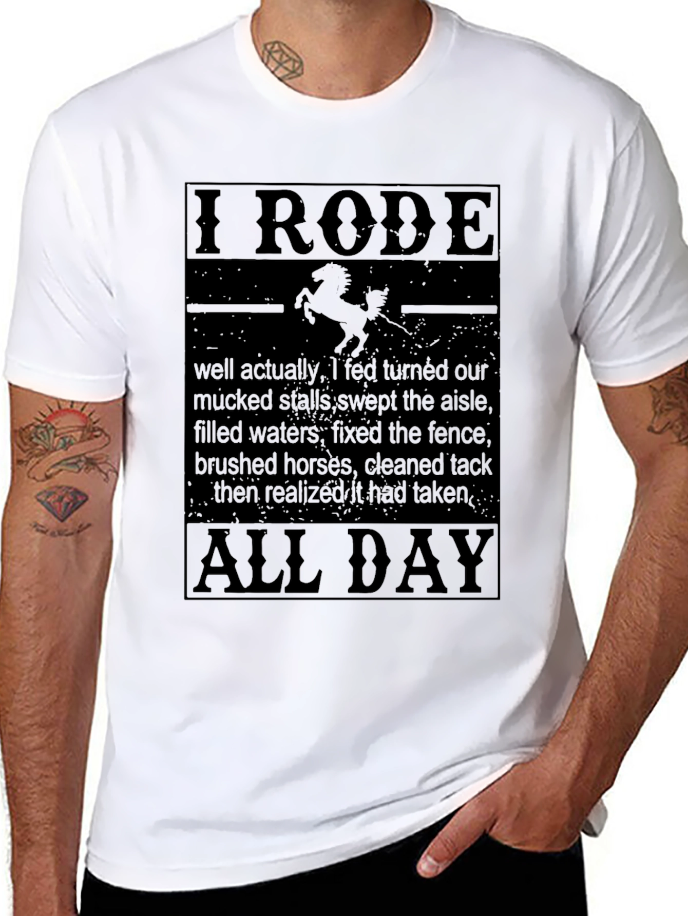I Rode All Day Black Graphic Tee
