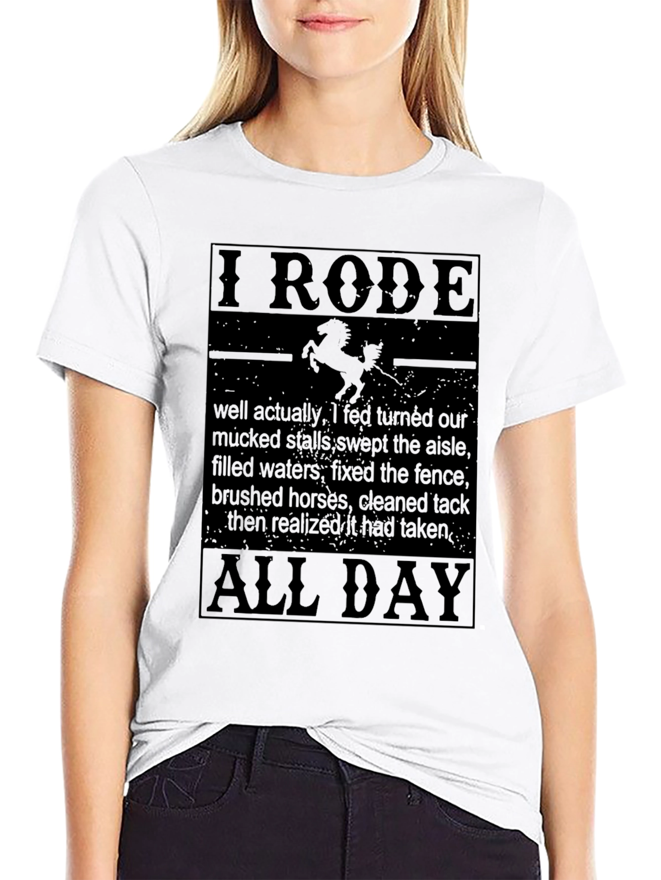 I Rode All Day Black Graphic Tee