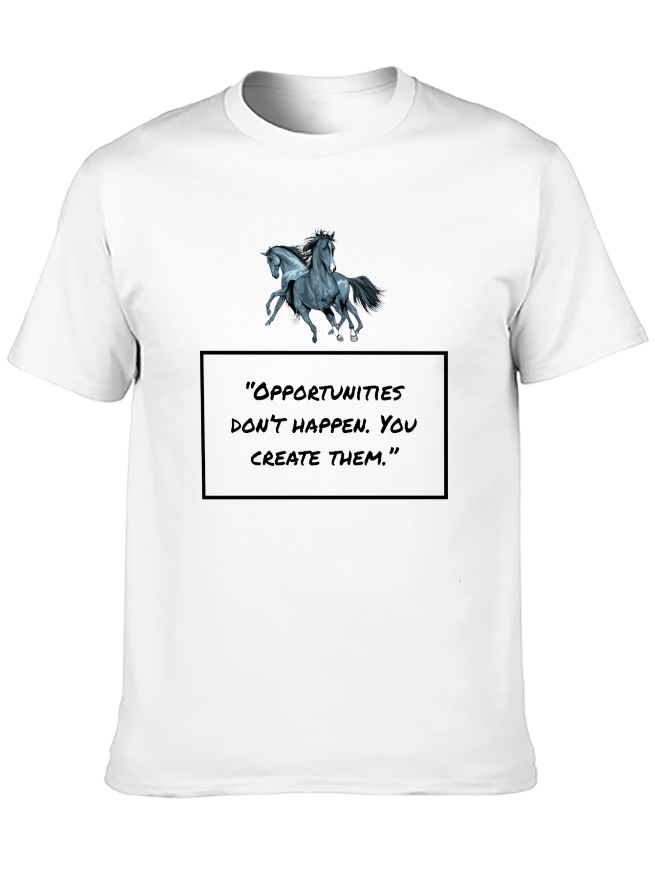 Motivational Horse Graphic Black T-Shirt