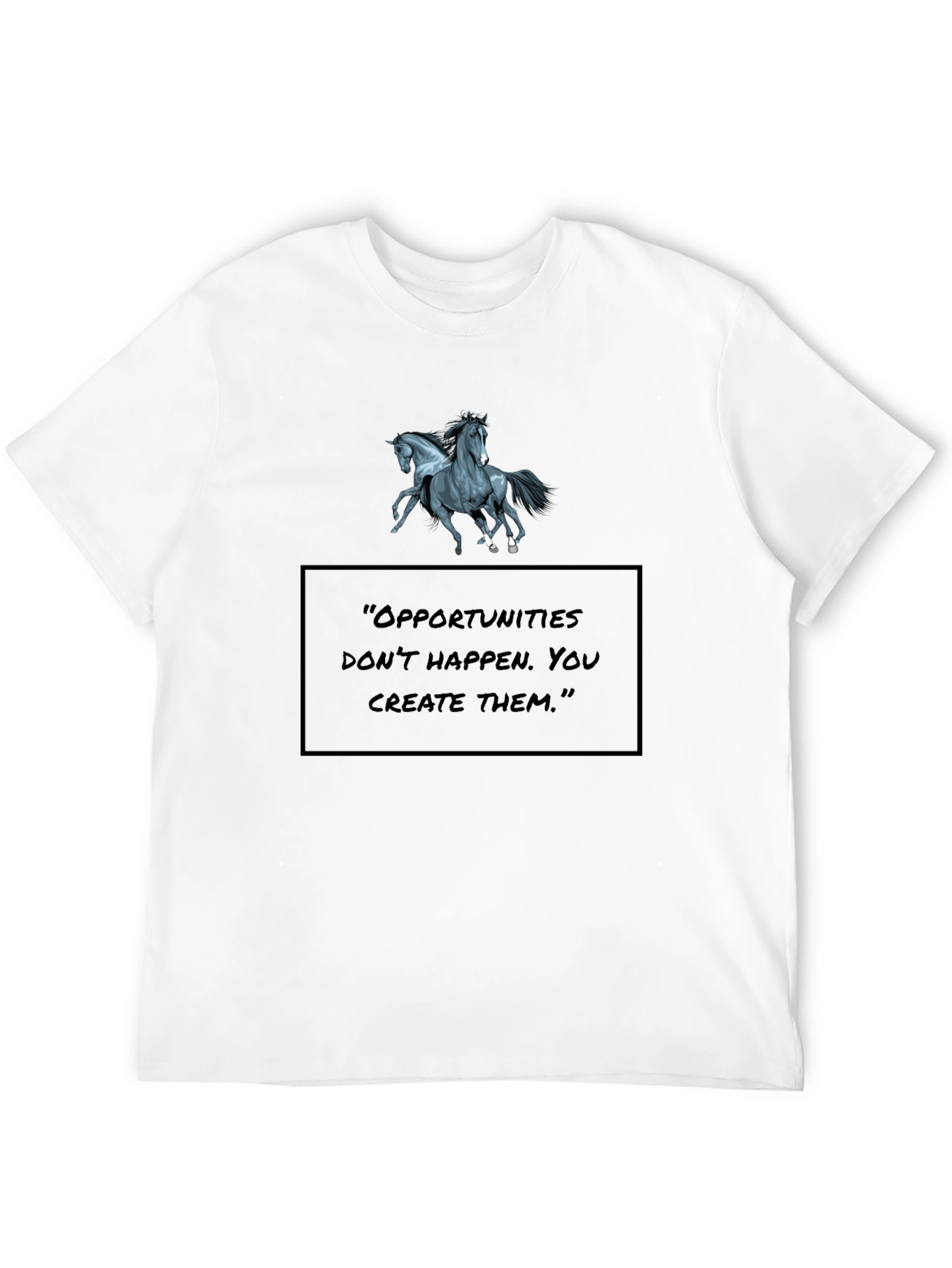 Motivational Horse Graphic Black T-Shirt