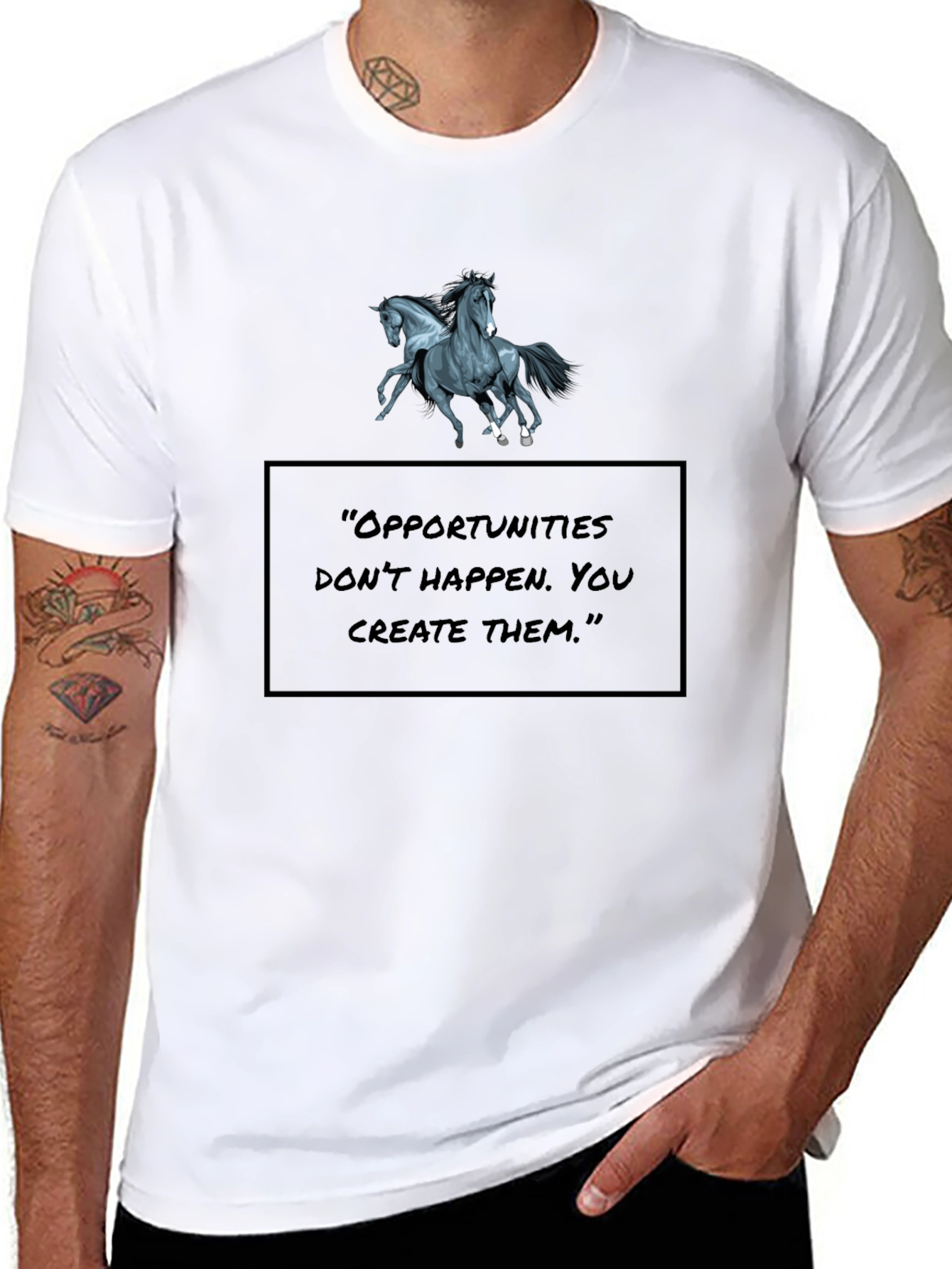 Motivational Horse Graphic Black T-Shirt