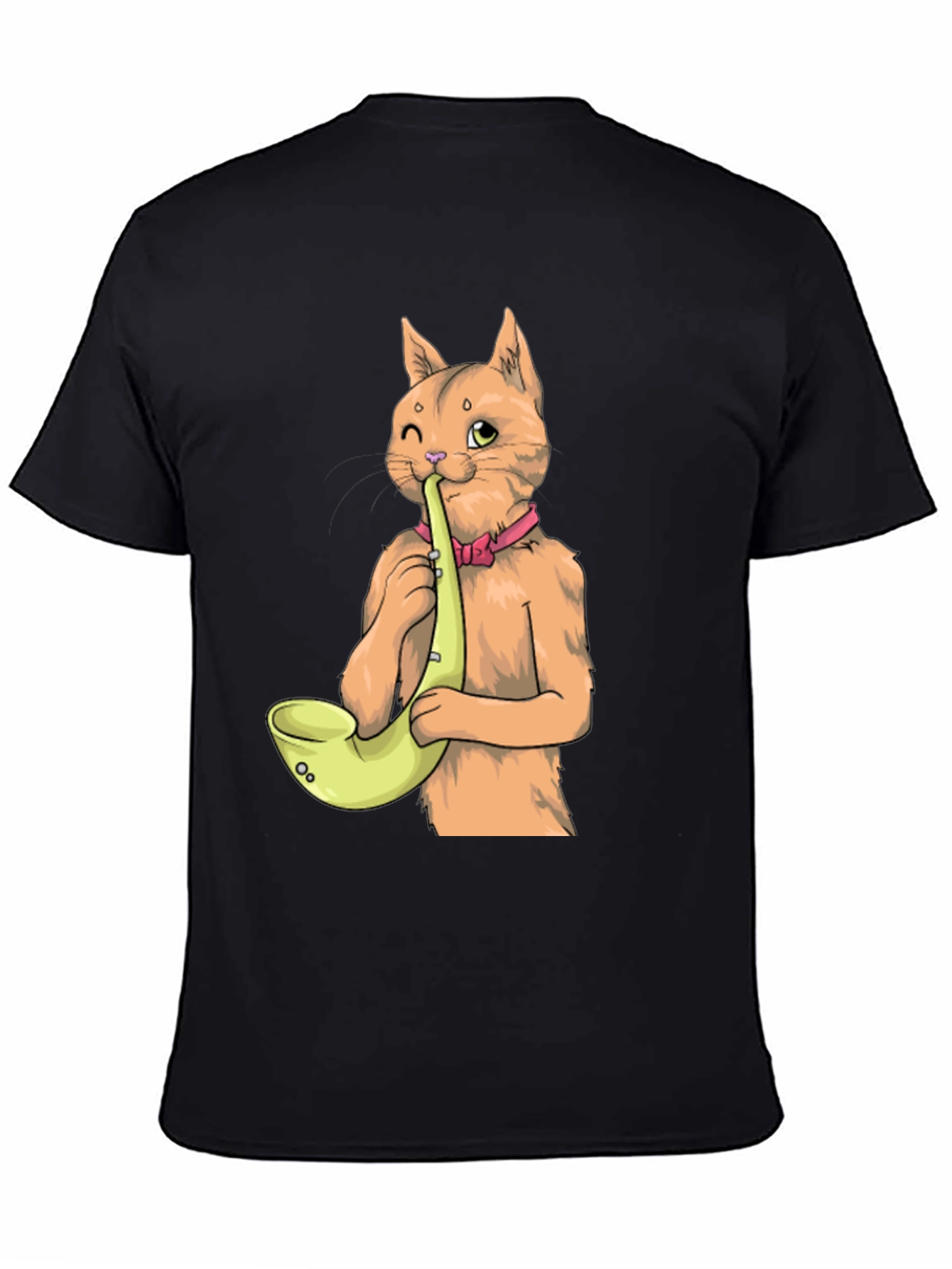 Cat Saxophone T-Shirt - Cool Musical Tee