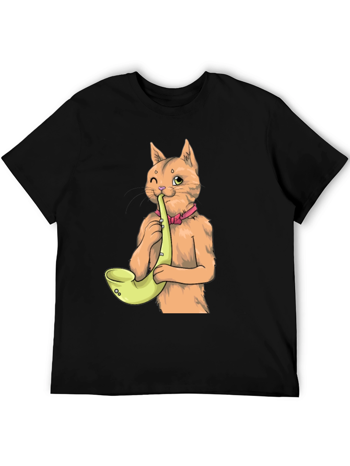 Cat Saxophone T-Shirt - Cool Musical Tee