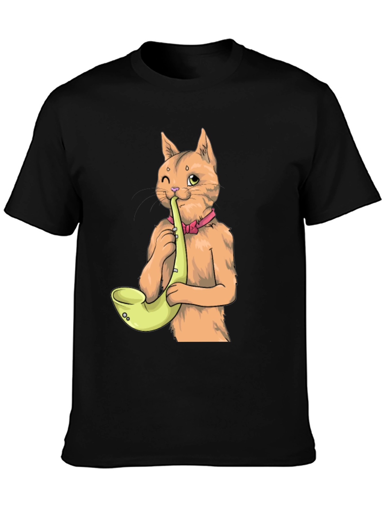 Cat Saxophone T-Shirt - Cool Musical Tee