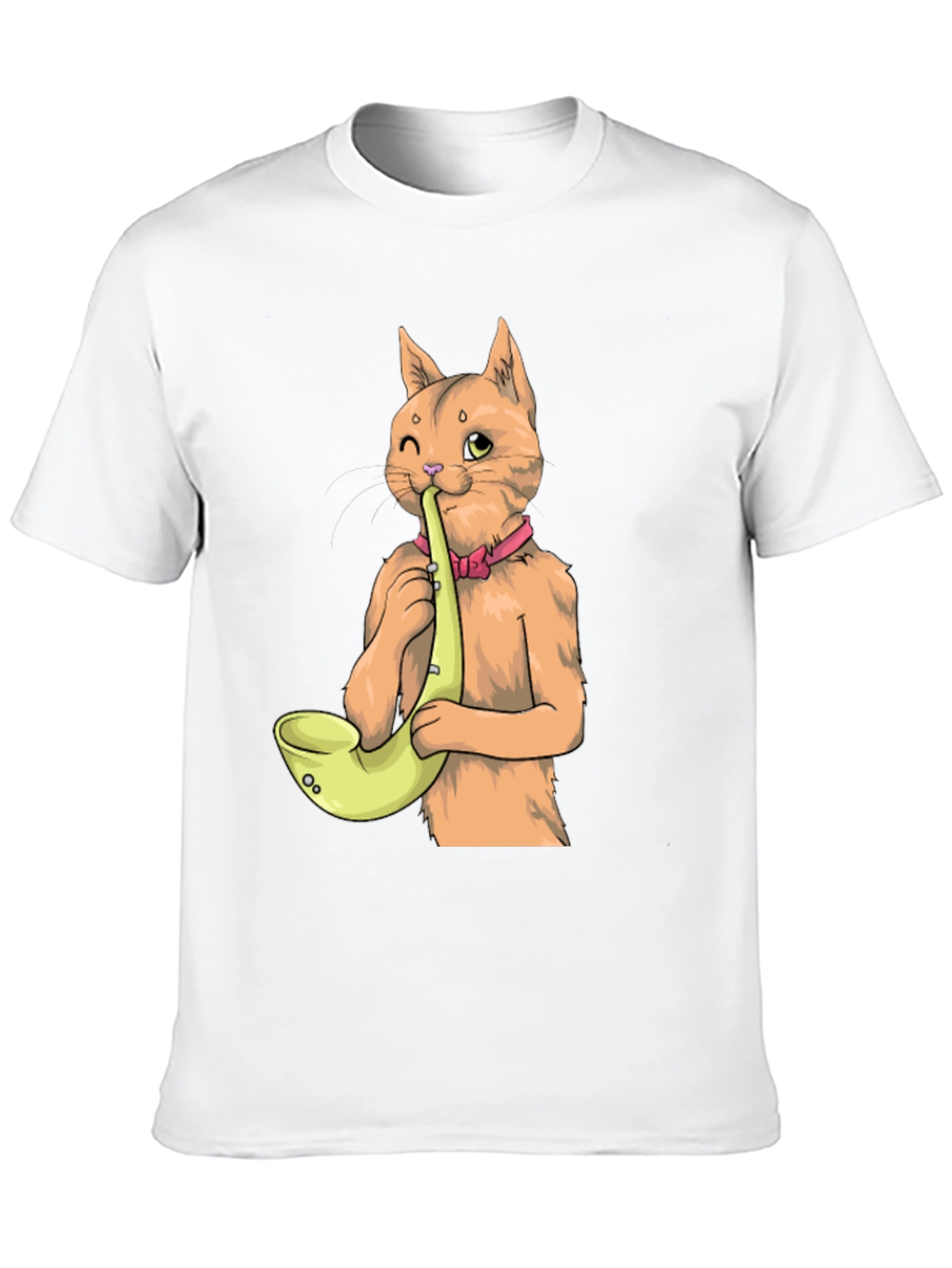 Cat Saxophone T-Shirt - Cool Musical Tee