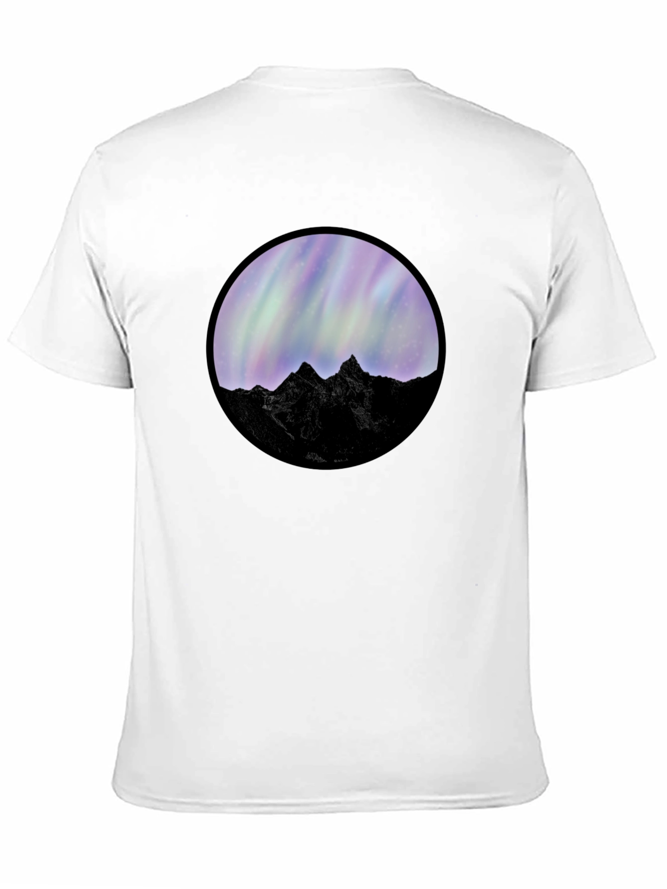 Northern Lights Mountain Graphic Tee - Black