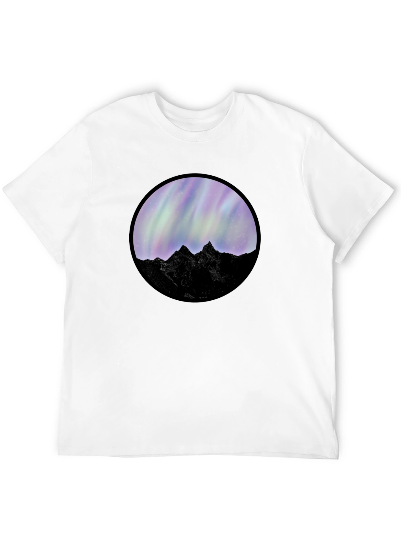 Northern Lights Mountain Graphic Tee - Black
