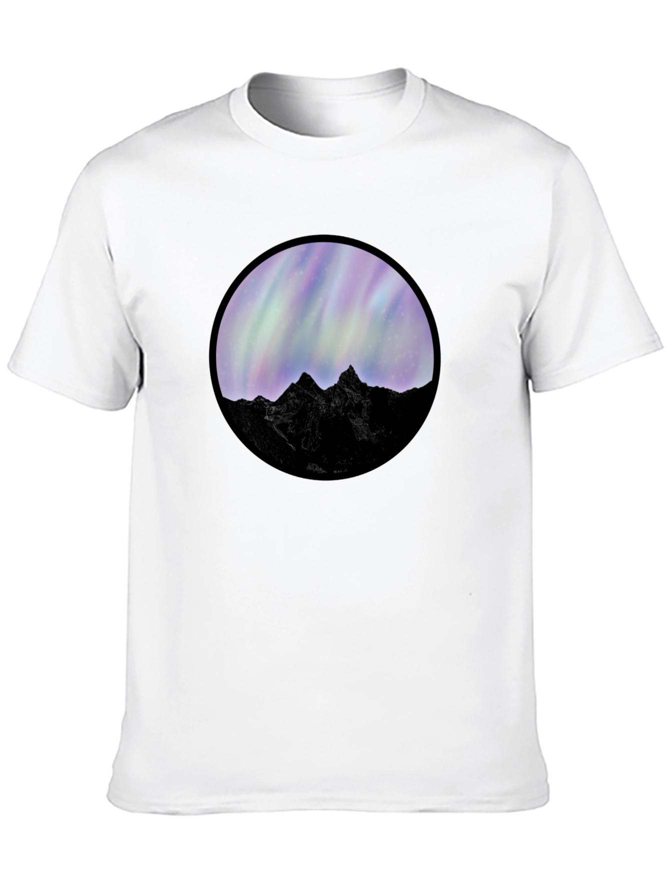 Northern Lights Mountain Graphic Tee - Black